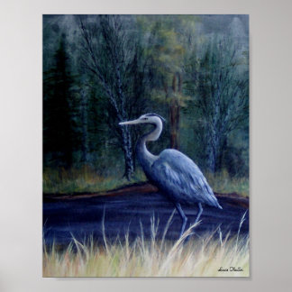 Blue Heron av Suzie Thaller Poster