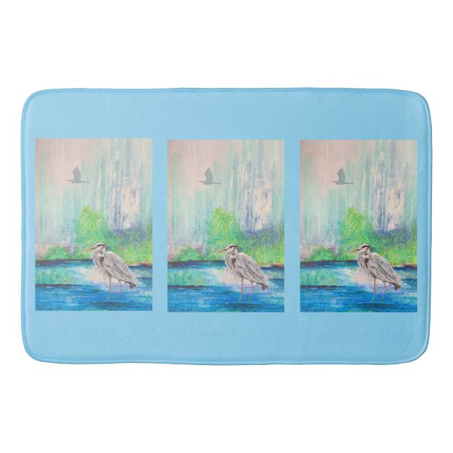 Blue Heron Bath Mat Badrumsmatta (Framsidan)