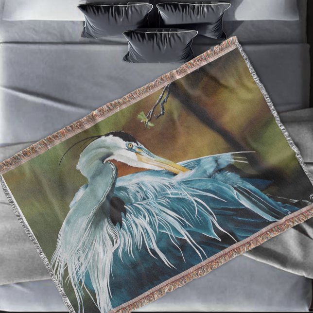 Blue Heron Bird Filt (Skapare uppladdad)