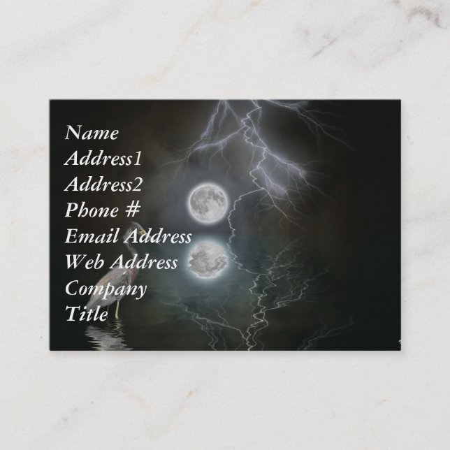 Blue Heron Busines Card Visitkort (Framsida)