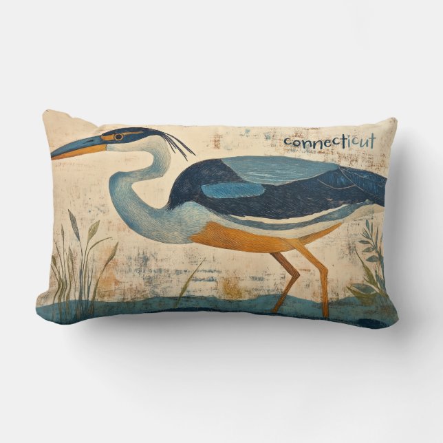 Blue Heron Dekorativ kudde III (Framsida)