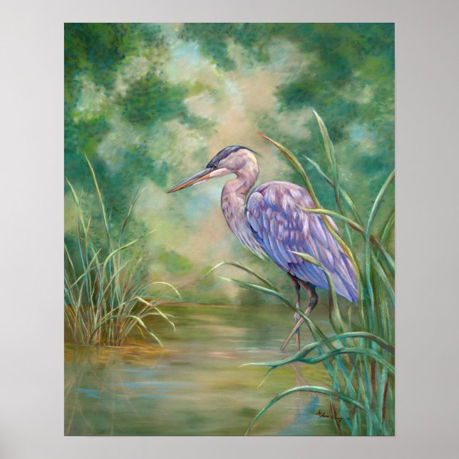 Blue Heron Fishing Poster (Framsidan)