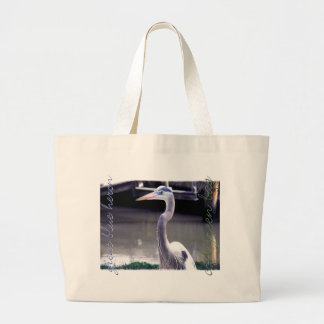 Blue Heron, Grönt Bag Large Tote Bag Jumbo Tygkasse