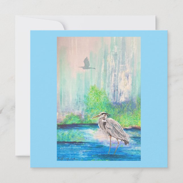 Blue Heron-inbjudan Inbjudningar (Framsida)