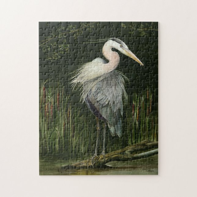 Blue Heron Jigszle Puzzle Pussel (Vertikal)