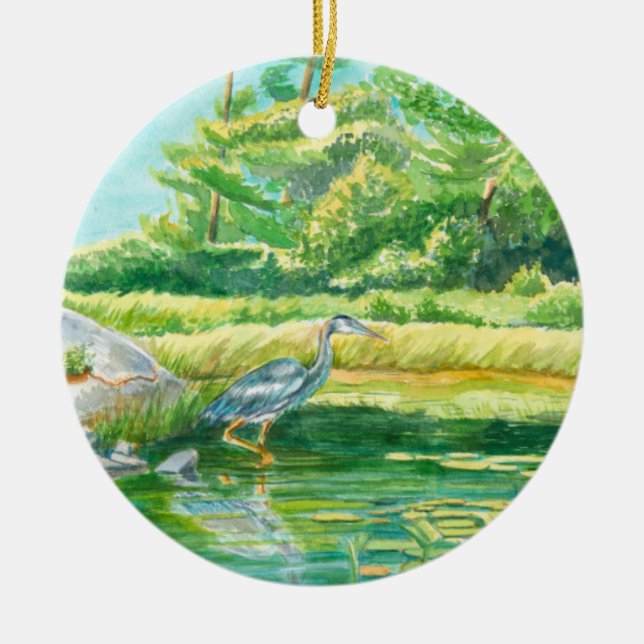 Blue Heron jul Ornament (Framsidan)
