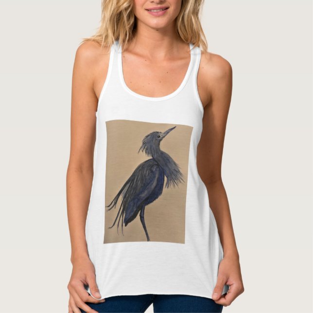 Blue Heron Linne Med Racerback (Framsida)