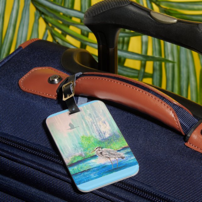 Blue Heron Luggage Tag Bagagebricka (Framsida Insitu 1)