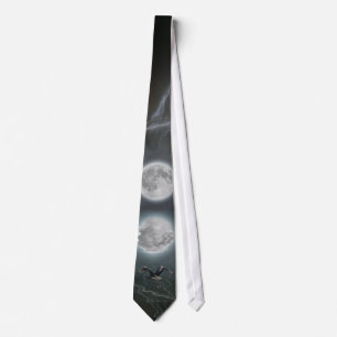 Blue Heron & Måne Wildlife-älskare NeckTie Slips