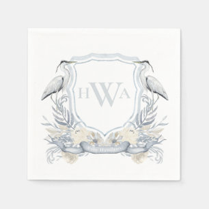 Blue Heron Monogram Vapensköld GrandMillennium Pappersservett