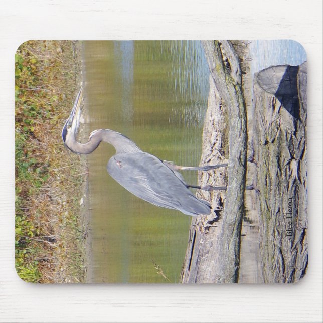 Blue Heron mousepad Musmatta (Framsidan)