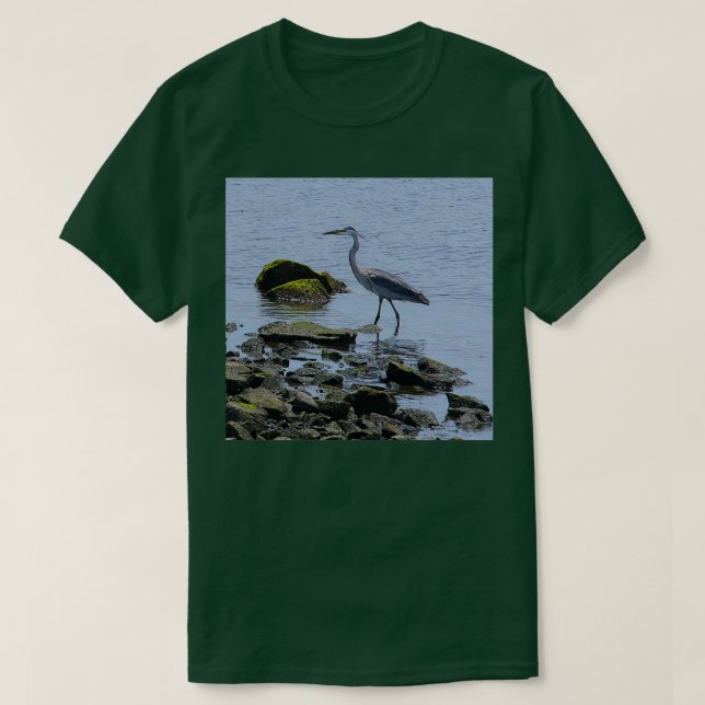Blue Heron på Prowl T Shirt (Design framsida)