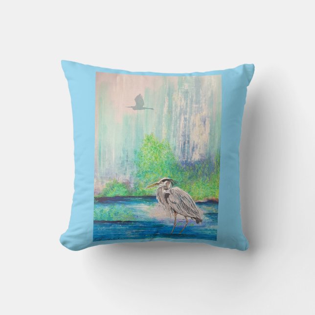 Blue Heron Pillow Kudde (Framsida)