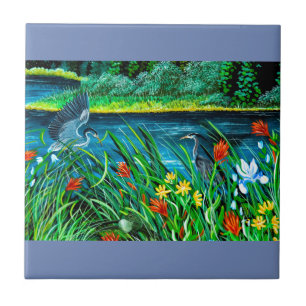 Blue Heron Tile Kakelplatta