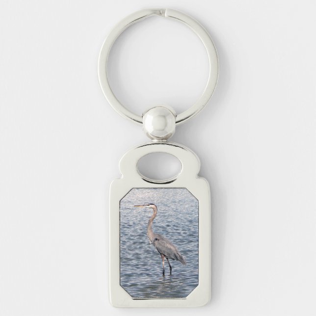 Blue Heron vatten metall nyckelring (Framsidan)