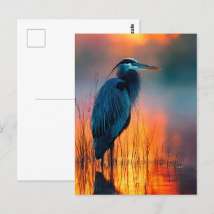 Blue Heron vid Sunrise Vykort