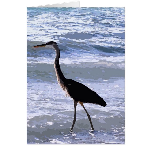 Blue Heron Wading Hälsningskort (Framsidan)