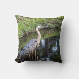 Blue Heron Wading i Vatten Kudde