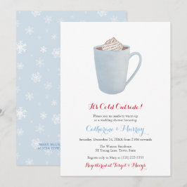 Blue Hett Cocoa Mugg Co-Ed Bröllop eller Baby Show Inbjudningar