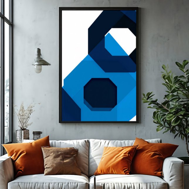 Blue Hexagon Art Canvastryck (Skapare uppladdad)
