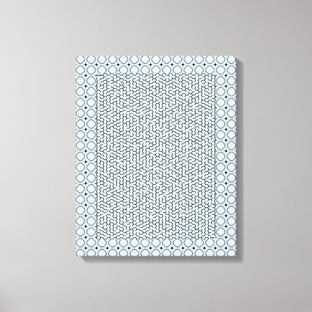 Blue Hexagon Maze Canvastryck (Framsida)