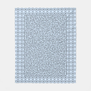 Blue Hexagon Maze Fleecefilt