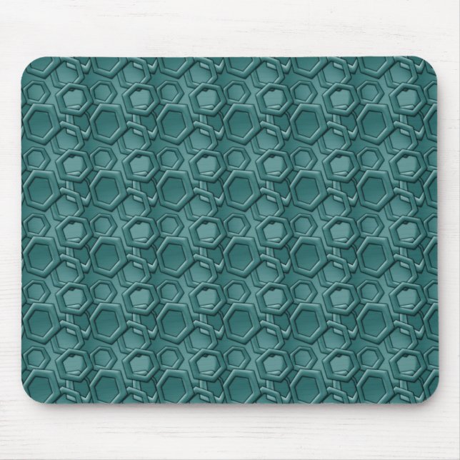 Blue Hexagon Mönster Musmatta (Framsidan)