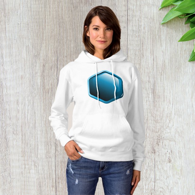 Blue Hexagon Womens Hoodie T Shirt (Skapare uppladdad)