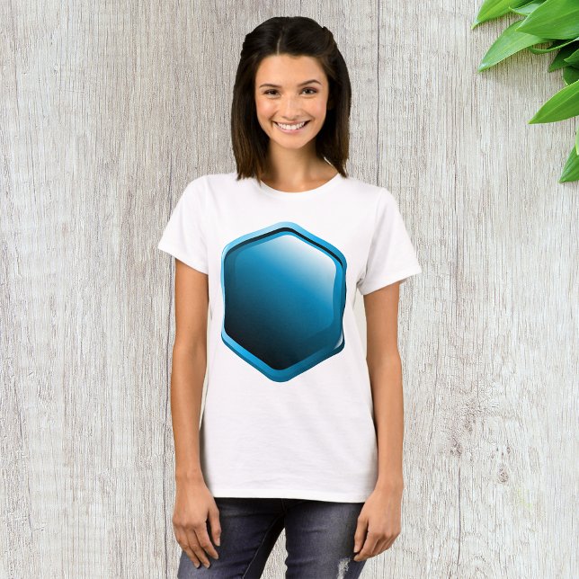 Blue Hexagon Womens T-Shirt (Skapare uppladdad)
