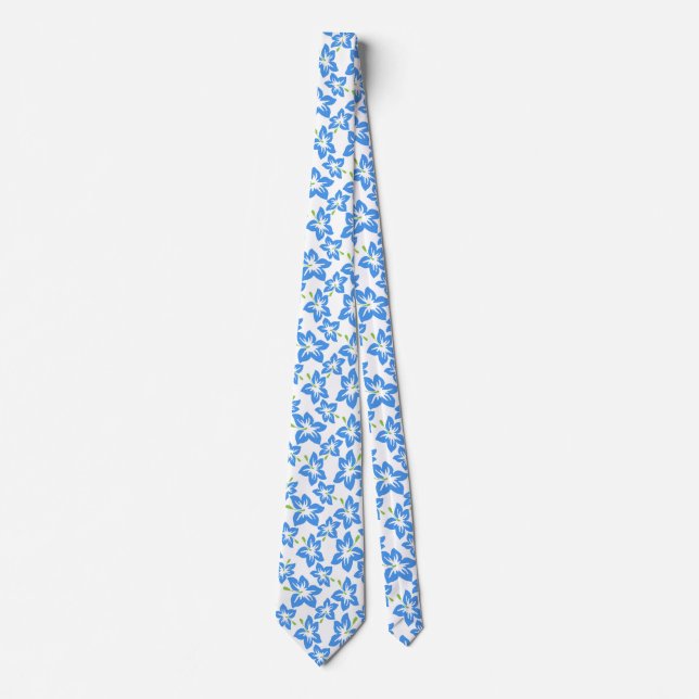 Blue Hibiscus Retro Hawaiian mönster Slips (Framsida)