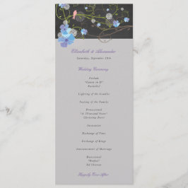 Blue Hibiscus & Sväljer Blommigt Chalkboard Bröllo Program