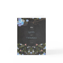 Blue Hibiscus & Sväljer Blommigt Chalkboard Bröllo