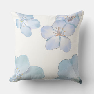 Blue hibiscus  throw pillow kudde