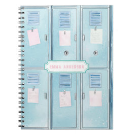 Blue High School Lockers Anteckningsbok