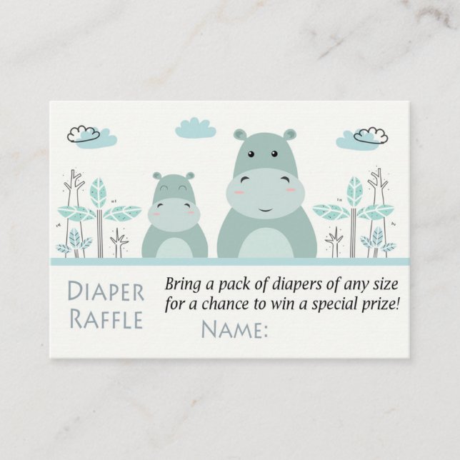 Blue Hippo Diaper Raffle Biljett (Framsida)