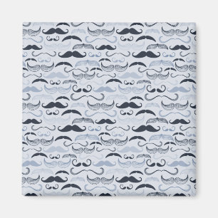 Blue Hipster Mustacher Magnet