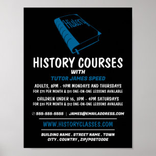 Blue History Bok, History Courtising Advertising Poster