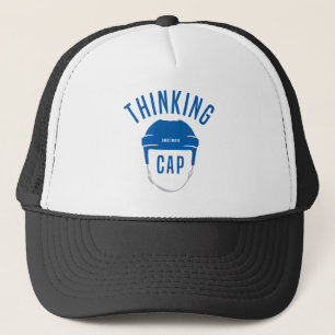 Blue Hockey Helmet Thinking Cap Lid Keps