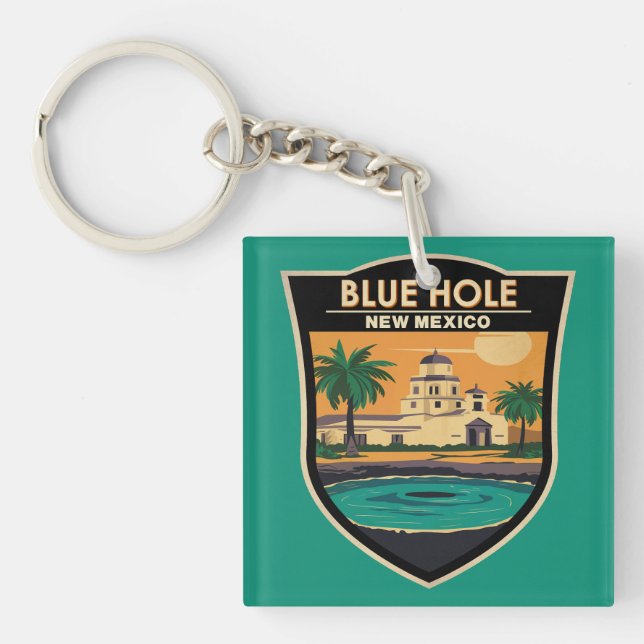 Blue Hole New Mexico Travel Art Badge (Framsidan)