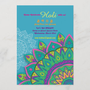 Blue Holi-inbjudan Inbjudningar