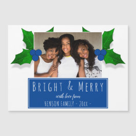 Blue Holly Berry Plant Löv jul Photo Card