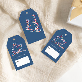 Blue Holly Jolly God jul Family Namn Presentetikett