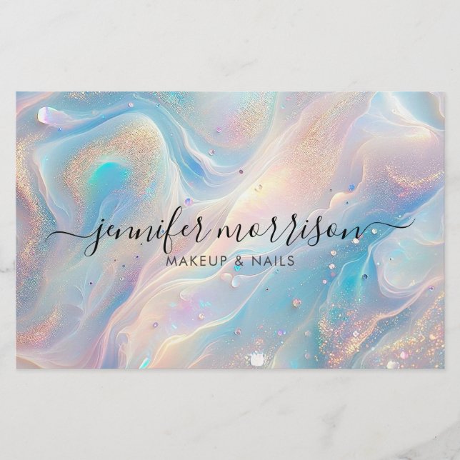 Blue HoloGrapal Opal Guld Glitter Makeup, Beauty Flygblad (Framsidan)