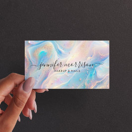 Blue HoloGrapal Opal Guld Glitter Makeup, Beauty Visitkort