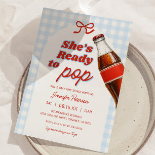 Blue Hon är Redo till pop Soda Baby Shower Inbjudningar