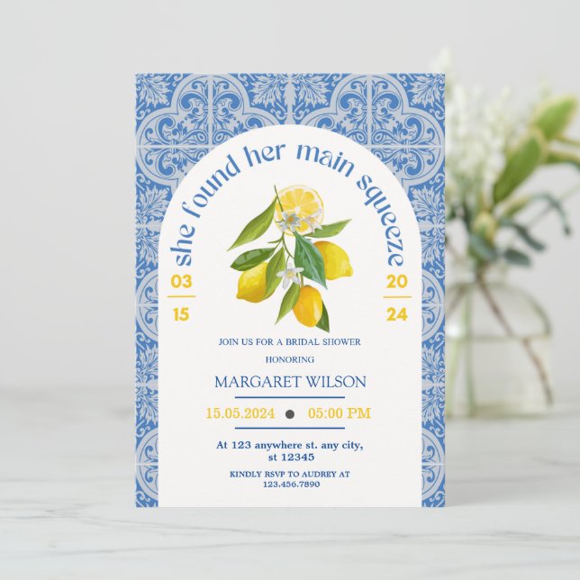 Blue Hon hittade sin huvudsakliga möhippa. Inbjudningar (Stående Fram)