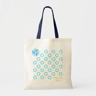 Blue Honeycomb Tote Bag   Miljövänlig bidesign Tygkasse