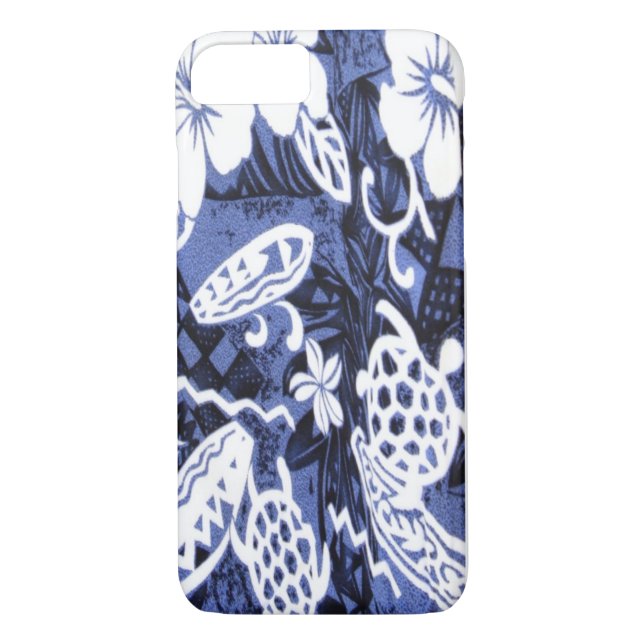 Blue Honu Hawaiian Print Case-Mate iPhone Skal (Baksida)