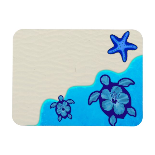 Blue Honu Turtles Magnet (Horisontell)
