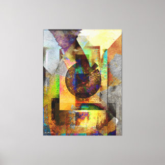 Blue Hope Geometric Industrial Grunge Art 7 Canvastryck